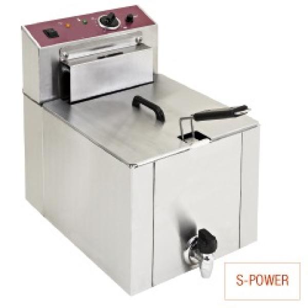 F12TR/SP (25) Elektro Tisch-Fritteuse "S-POWER" 12 Liter + Ablasshahn